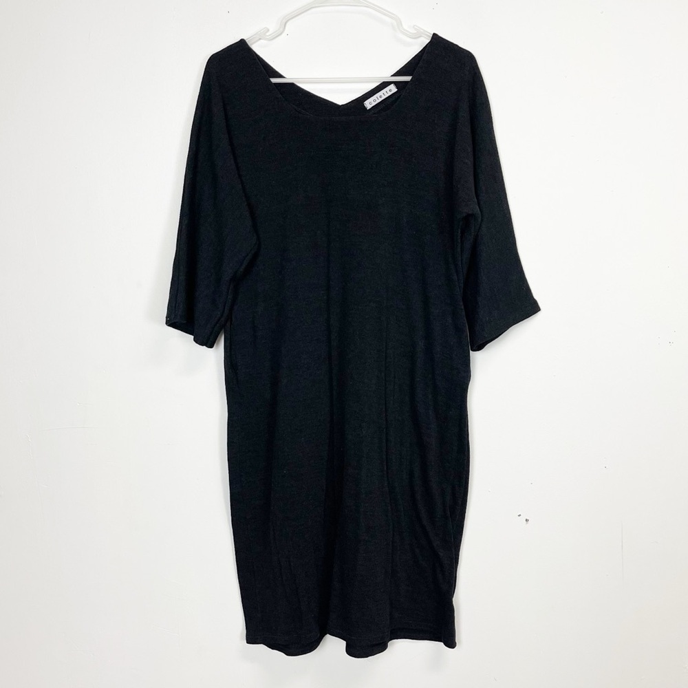 Colette Dress Womens Approx Small Black Dress Knit Made in Italy